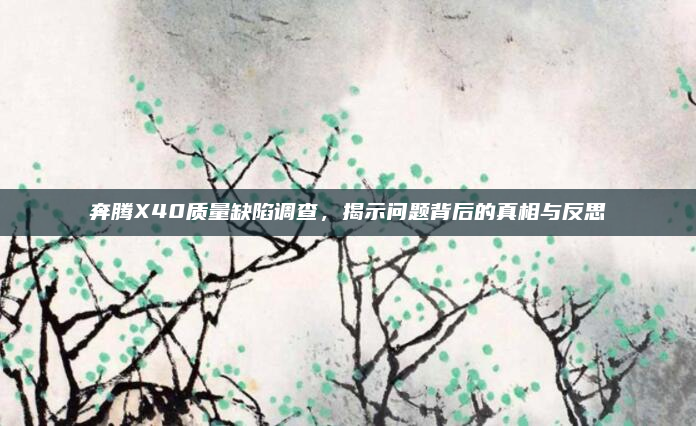 奔腾X40质量缺陷调查，揭示问题背后的真相与反思