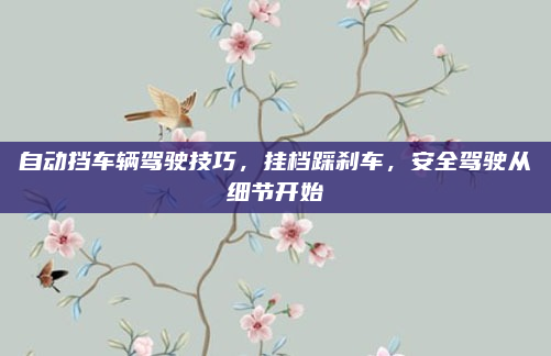 自动挡车辆驾驶技巧，挂档踩刹车，安全驾驶从细节开始