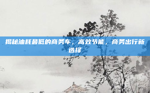 揭秘油耗最低的商务车，高效节能，商务出行新选择