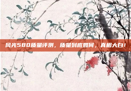 风光580质量评测,质量到底如何,真相大白!