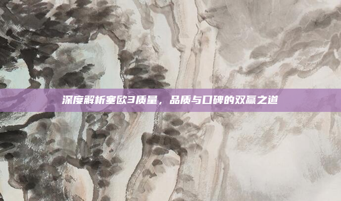 深度解析塞欧3质量,品质与口碑的双赢之道