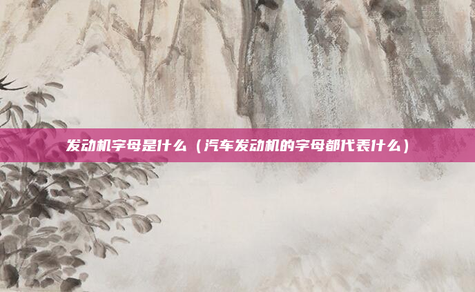 发动机字母是什么(汽车发动机的字母都代表什么)