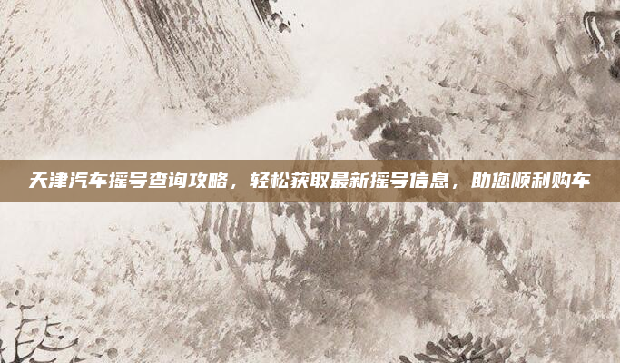 天津汽车摇号查询攻略,轻松获取最新摇号信息,助您顺利购车