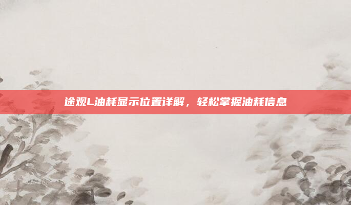 途观L油耗显示位置详解，轻松掌握油耗信息