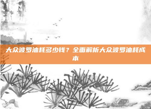 大众波罗油耗多少钱？全面解析大众波罗油耗成本