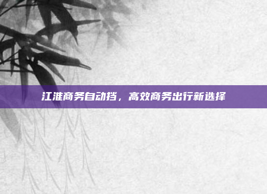 江淮商务自动挡，高效商务出行新选择