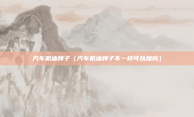 汽车机油牌子（汽车机油牌子不一样可以加吗）