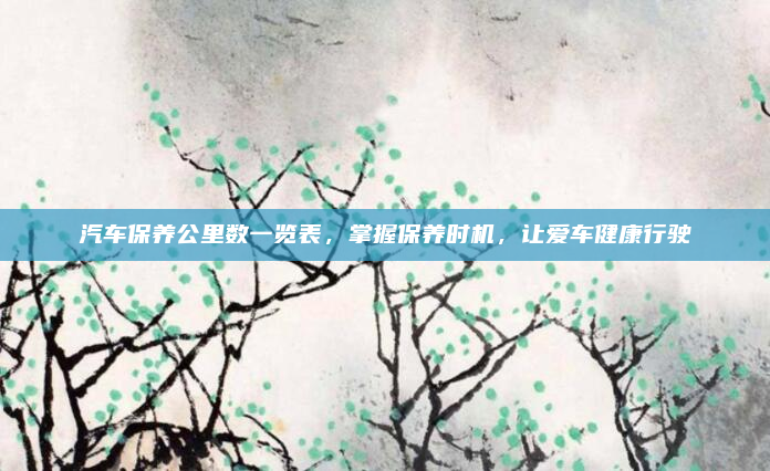汽车保养公里数一览表，掌握保养时机，让爱车健康行驶