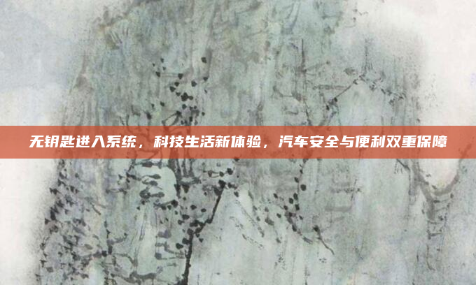 无钥匙进入系统，科技生活新体验，汽车安全与便利双重保障