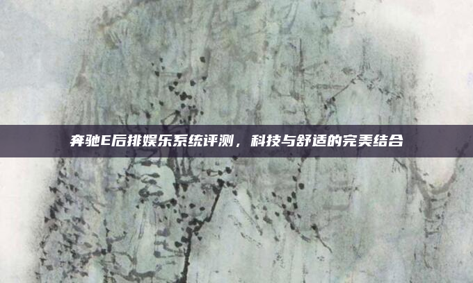 奔驰E后排娱乐系统评测，科技与舒适的完美结合