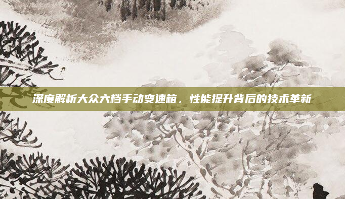 深度解析大众六档手动变速箱，性能提升背后的技术革新