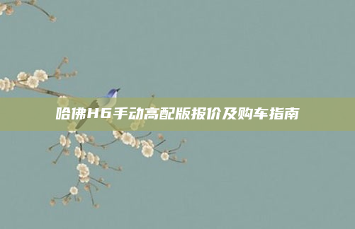 哈佛H6手动高配版报价及购车指南