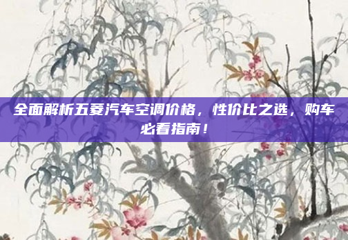 全面解析五菱汽车空调价格，性价比之选，购车必看指南！