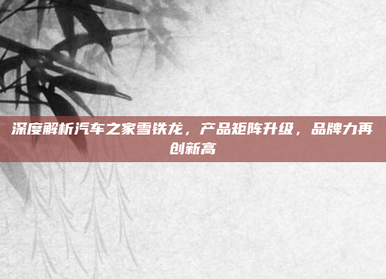 深度解析汽车之家雪铁龙，产品矩阵升级，品牌力再创新高
