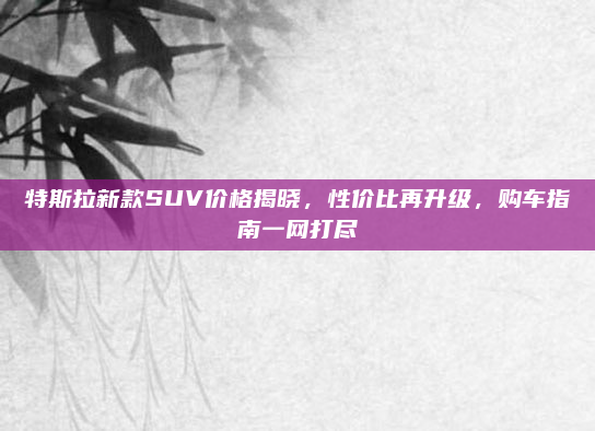 特斯拉新款SUV价格揭晓，性价比再升级，购车指南一网打尽