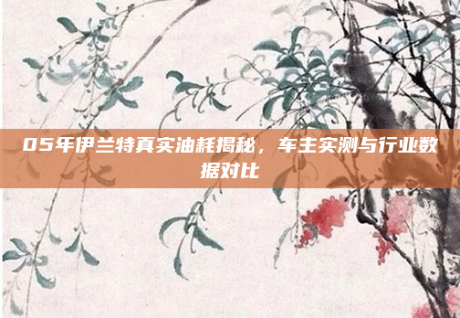 05年伊兰特真实油耗揭秘，车主实测与行业数据对比