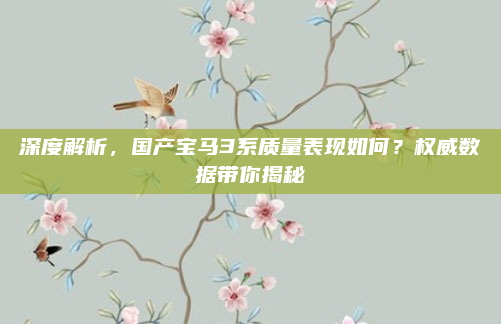深度解析,国产宝马3系质量表现如何?权威数据带你揭秘