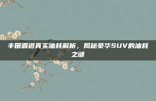丰田霸道真实油耗解析,揭秘豪华SUV的油耗之谜