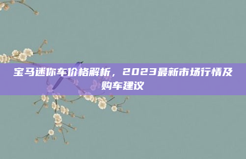 宝马迷你车价格解析，2023最新市场行情及购车建议