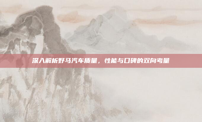深入解析野马汽车质量,性能与口碑的双向考量