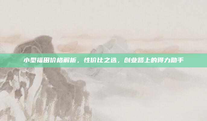 小型福田价格解析,性价比之选,创业路上的得力助手