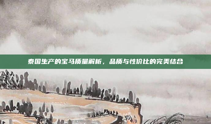 泰国生产的宝马质量解析,品质与性价比的完美结合