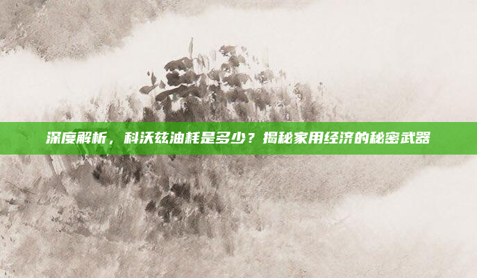 深度解析,科沃兹油耗是多少?揭秘家用经济的秘密武器