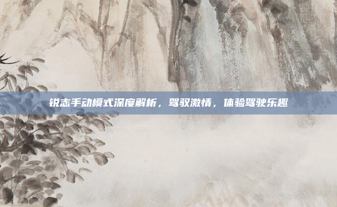 锐志手动模式深度解析，驾驭激情，体验驾驶乐趣