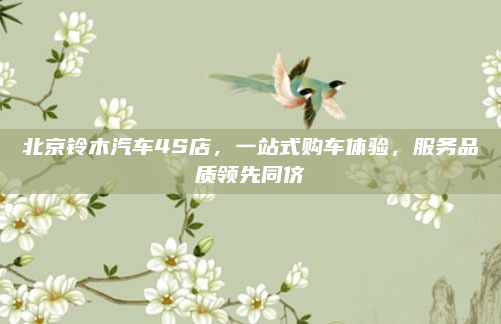 北京铃木汽车4S店，一站式购车体验，服务品质领先同侪
