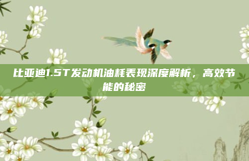 比亚迪1.5T发动机油耗表现深度解析，高效节能的秘密