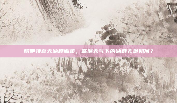 帕萨特夏天油耗解析，高温天气下的油耗表现如何？