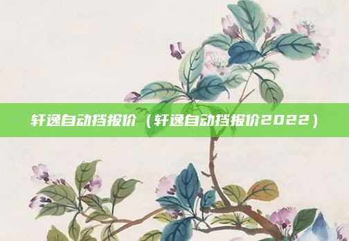 轩逸自动挡报价（轩逸自动挡报价2022）