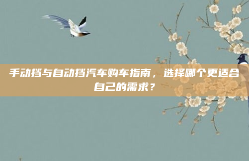 手动挡与自动挡汽车购车指南，选择哪个更适合自己的需求？