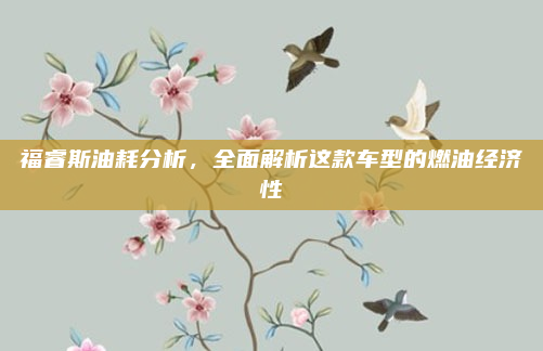 福睿斯油耗分析,全面解析这款车型的燃油经济性
