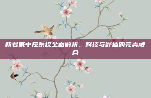 新君威中控系统全面解析，科技与舒适的完美融合