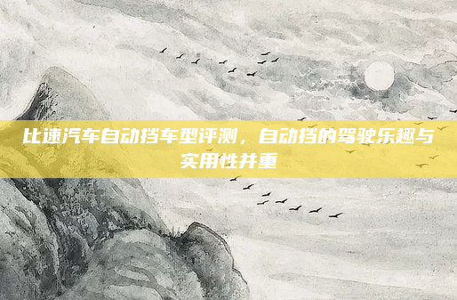 比速汽车自动挡车型评测,自动挡的驾驶乐趣与实用性并重