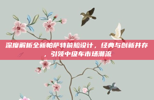 深度解析全新帕萨特前脸设计,经典与创新并存,引领中级车市场潮流