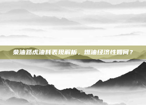 柴油路虎油耗表现解析，燃油经济性如何？