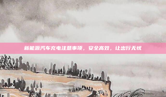 新能源汽车充电注意事项，安全高效，让出行无忧