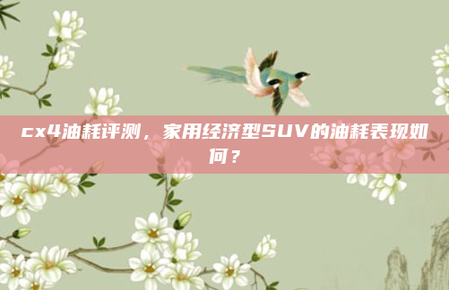 cx4油耗评测,家用经济型SUV的油耗表现如何?