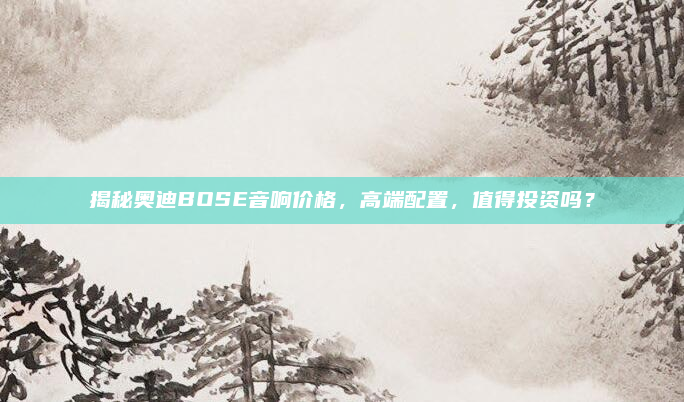 揭秘奥迪BOSE音响价格,高端配置,值得投资吗?