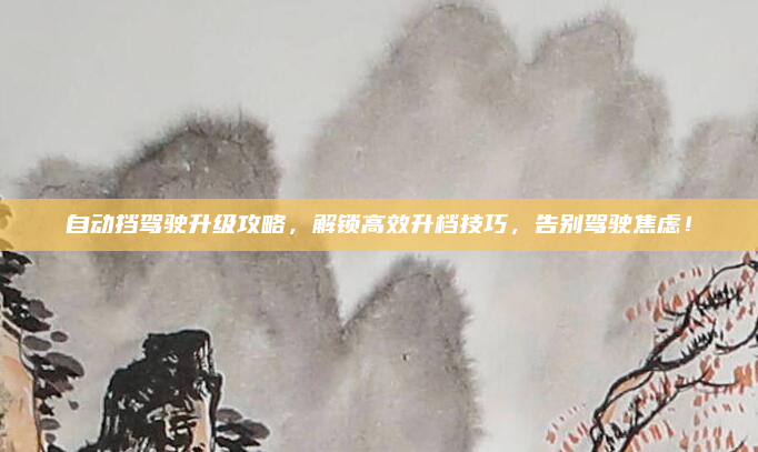 自动挡驾驶升级攻略,解锁高效升档技巧,告别驾驶焦虑!