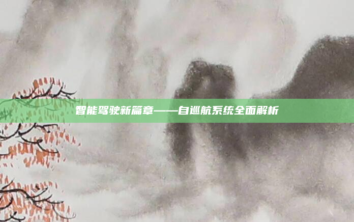 智能驾驶新篇章——自巡航系统全面解析