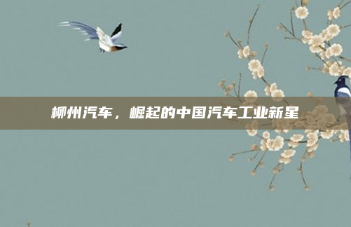 柳州汽车,崛起的中国汽车工业新星