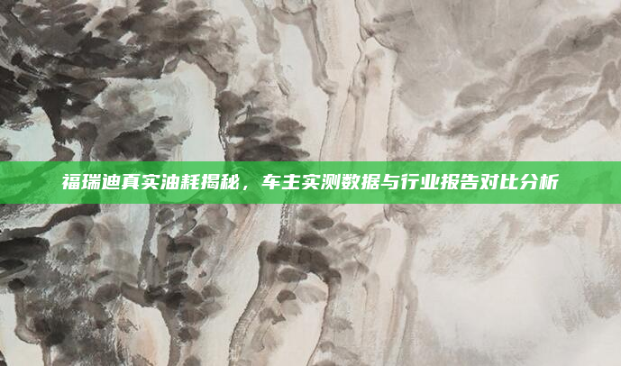 福瑞迪真实油耗揭秘,车主实测数据与行业报告对比分析