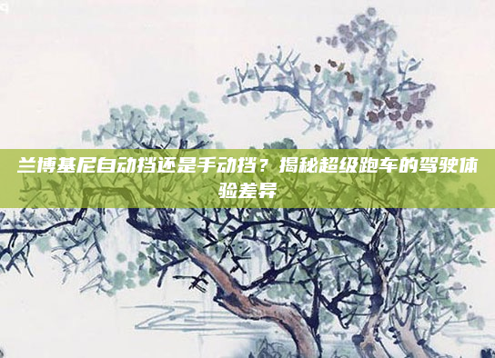 兰博基尼自动挡还是手动挡？揭秘超级跑车的驾驶体验差异