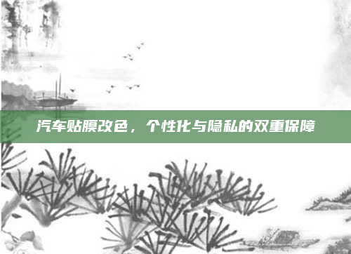 汽车贴膜改色,个性化与隐私的双重保障