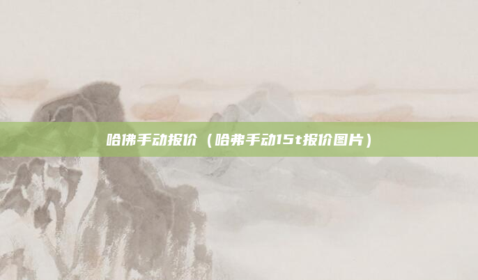 哈佛手动报价（哈弗手动15t报价图片）