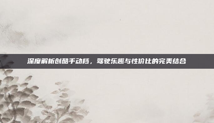 深度解析创酷手动档,驾驶乐趣与性价比的完美结合