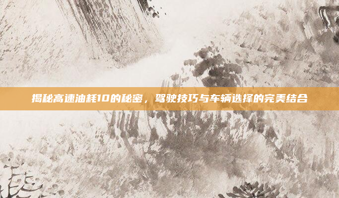 揭秘高速油耗10的秘密，驾驶技巧与车辆选择的完美结合